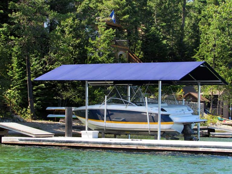 Boat-Lift-Custom-Canopy-Bllue - Copper Bay Construction ...